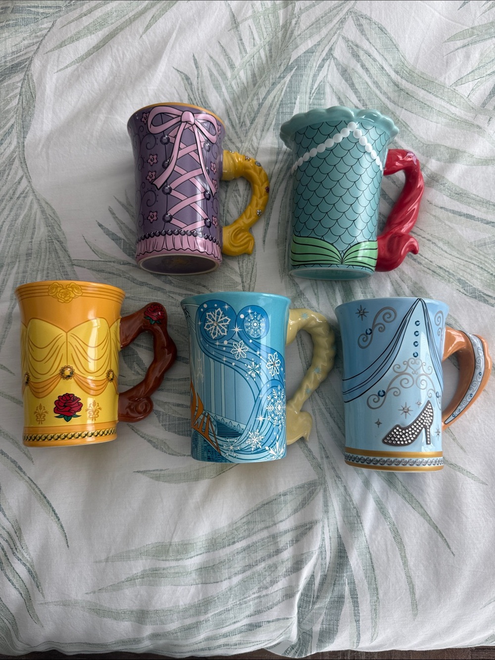 Disney Princess Ceramic Mugs - Assorted Colors (Set of 5)